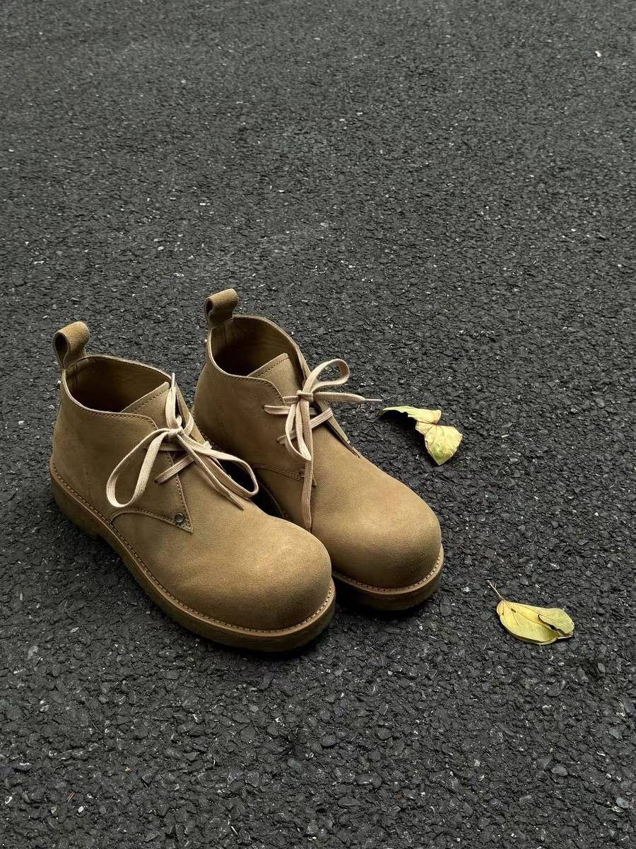 Mickey -headed cowhide sheepskin inner Martin short boots handmade solid -differential leather shoes, boots, shoes, shoes
