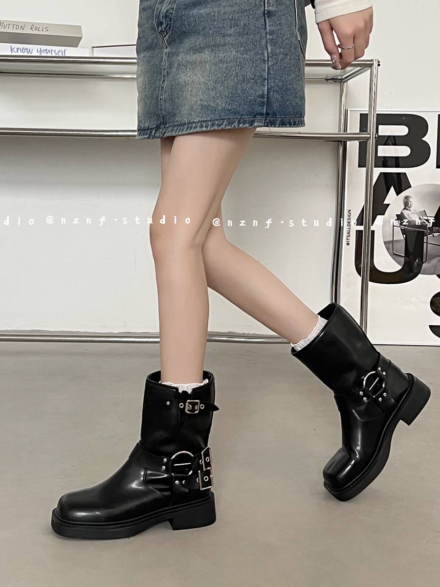 Southern South Southern Brown thick Martin boots 2024 new summer British style retro increasing western denim boots
