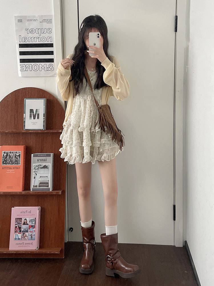 Southern South Southern Brown thick Martin boots 2024 new summer British style retro increasing western denim boots