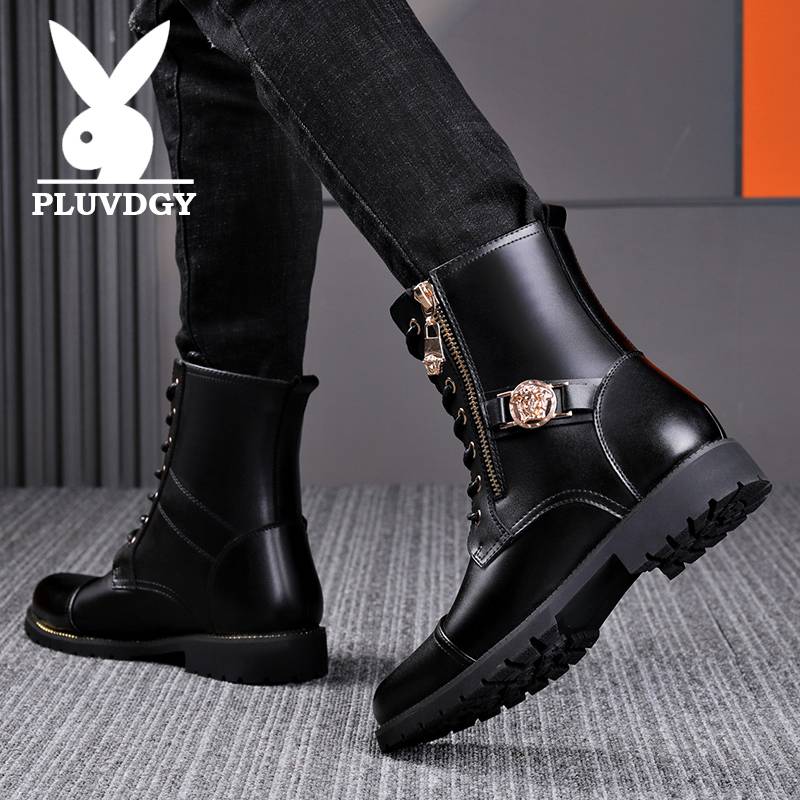 Martin Boots Man warmed up in the winter and the Korean twilight horse boots built up cotton leather boots inside the boots