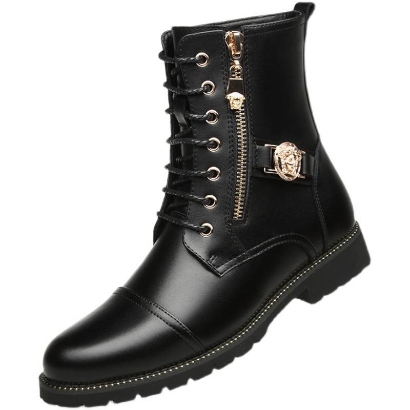Martin Boots Man warmed up in the winter and the Korean twilight horse boots built up cotton leather boots inside the boots