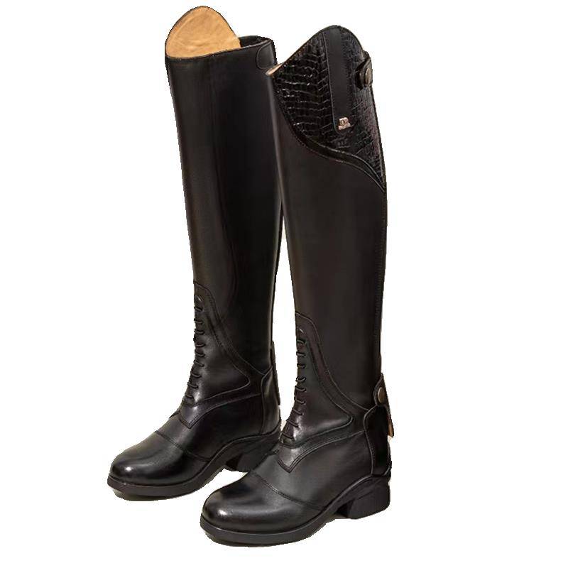 All -leather equestrian boots Professional equestrian boots men's anti -slip and wear -resistant test competition cowhide inside lining riding boots female