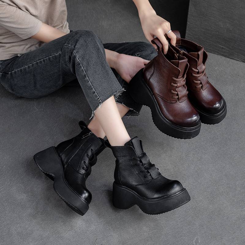 899 Roman Roman Boot 2023 Autumn and Winter New Thick Round -headed female short boots Fashion versatile Martin boots