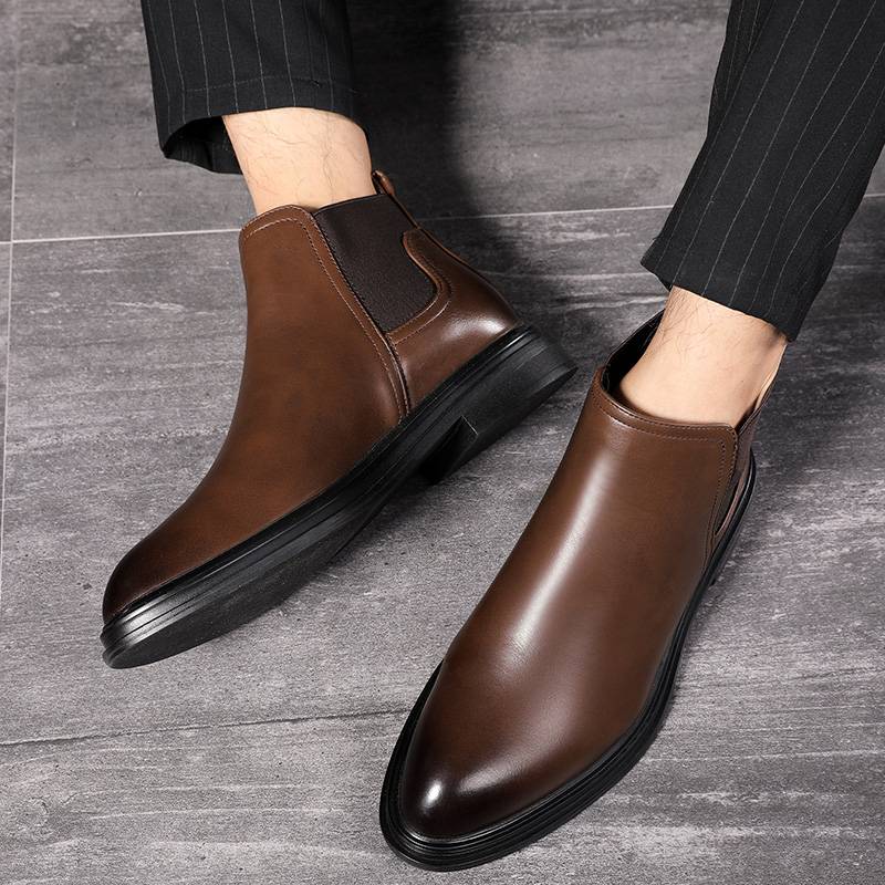 Summer Martin Boots Men's High School Gang Short Boot Korean Trend British Retro Set High Sweet Shoes Man Chelsea Boots