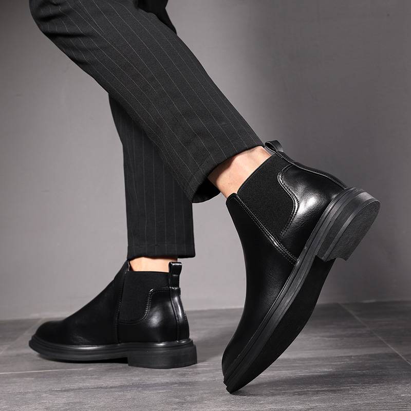 Summer Martin Boots Men's High School Gang Short Boot Korean Trend British Retro Set High Sweet Shoes Man Chelsea Boots