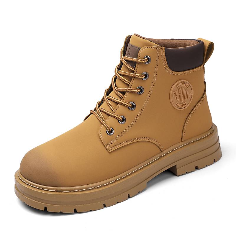 Martin Boots Man, Falls and Winters Helpers with Yellow Boots, British Windman's Cotton Shoes with thick, waterproof shoes