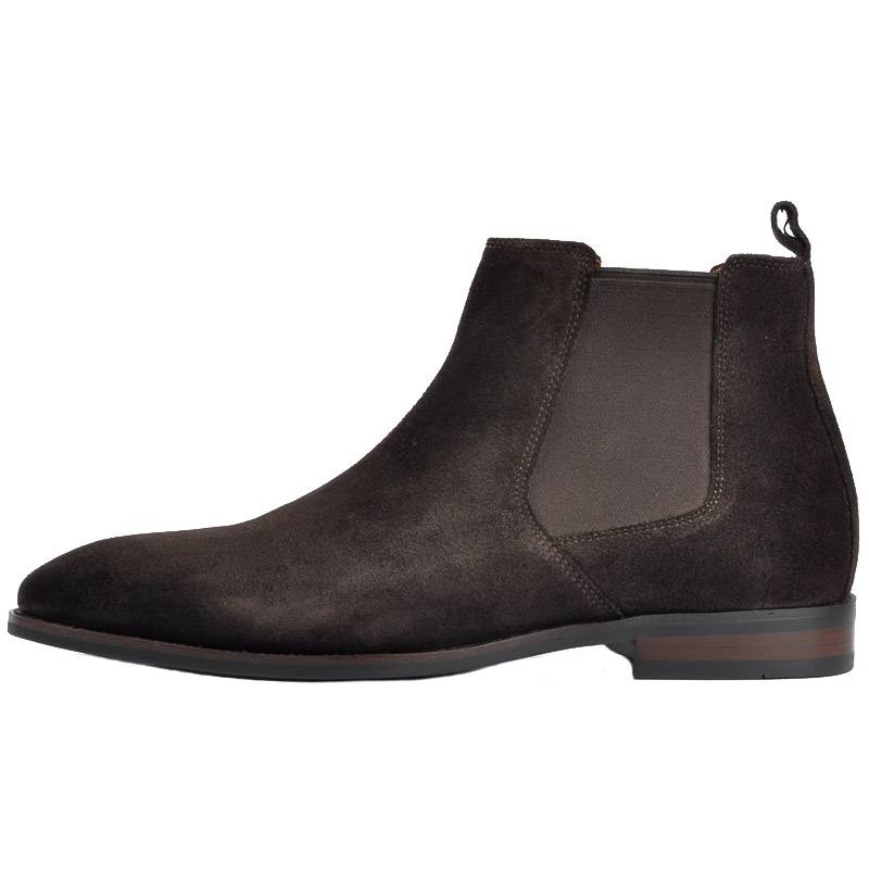 Ruondmam Italian men's Chelsea boots leather anti -velvet business casual boots thick bottom high -top high -top Martin boots