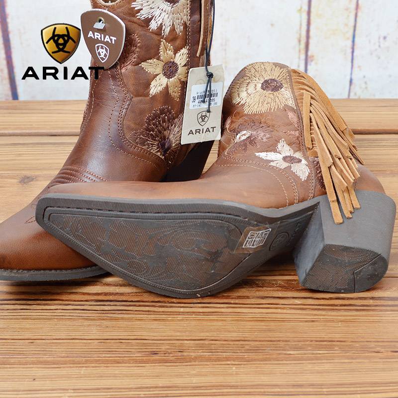 Imported ARIAT Embroidery Flavors Western Cowboy Boots Women's West Ride Riding Rubber Bottom Boots West Giant