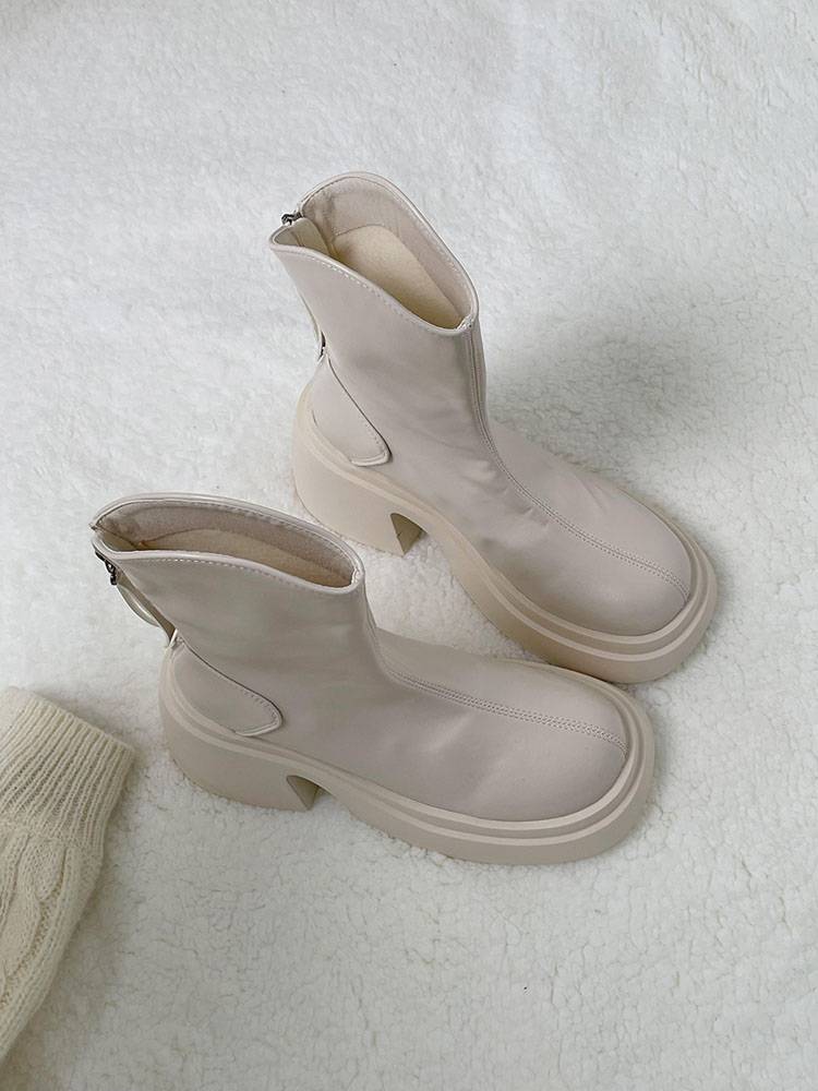 Guidi Fame white thick sole showing small Martin boots 2024 new spring and autumn thick heel short boots leather boots