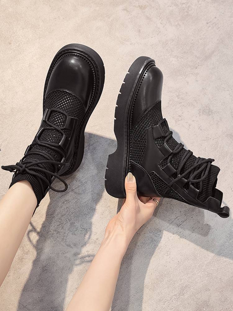 Guidi FAME Net Sini Martin Boots Female Summer Thin Black Black Blood Boot Hollow Thick Boots Women