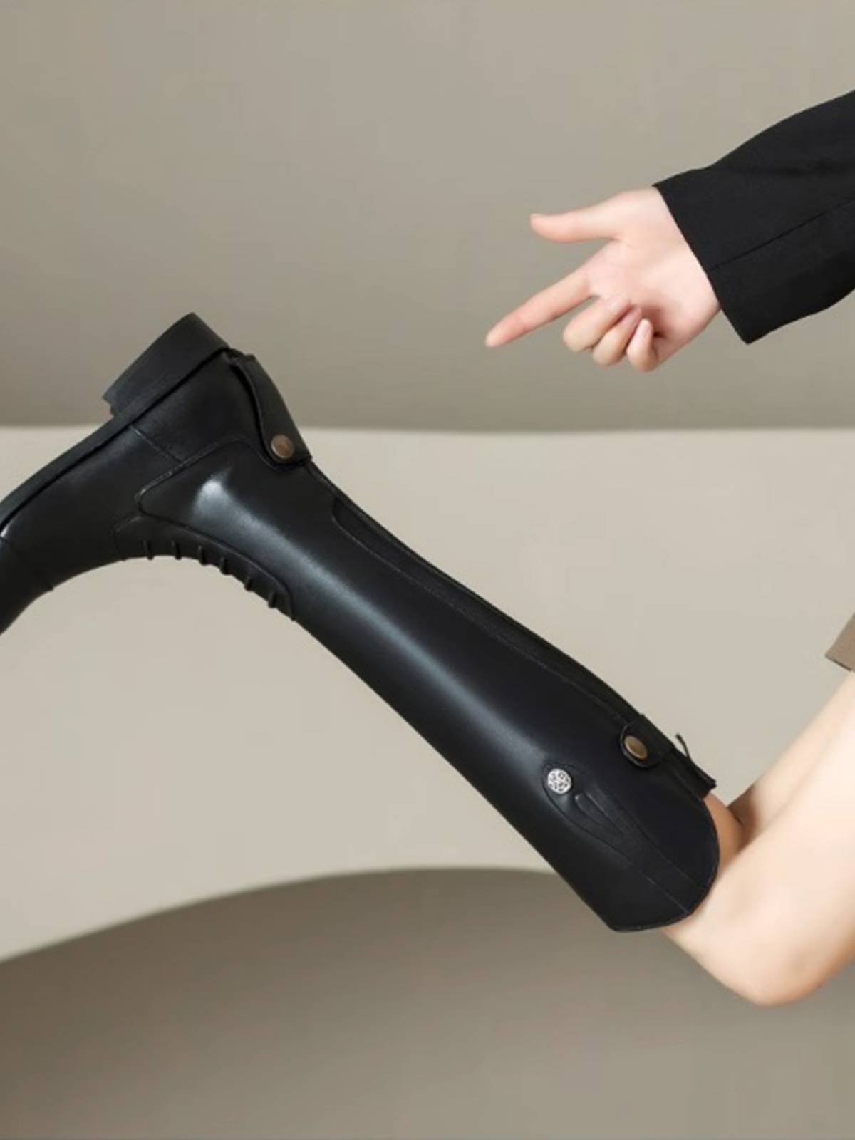 2023 autumn and winter new boots, horse boots, equestrian boots, boots, children, but knee leather rivet high tube knight boots