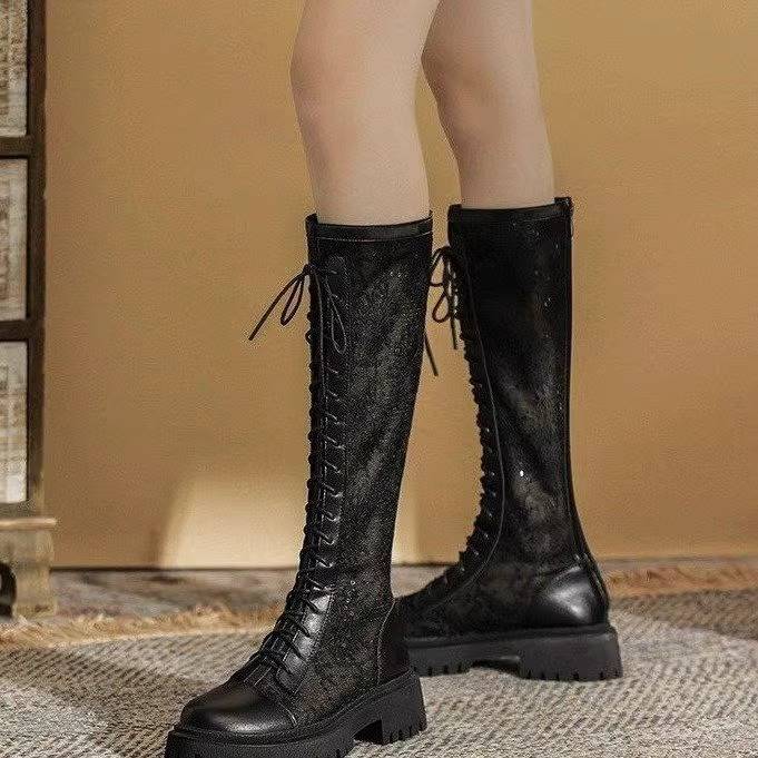 Guidi Fame thin boots 2024 new summer hollow boot white boots white boots children lace cold boots