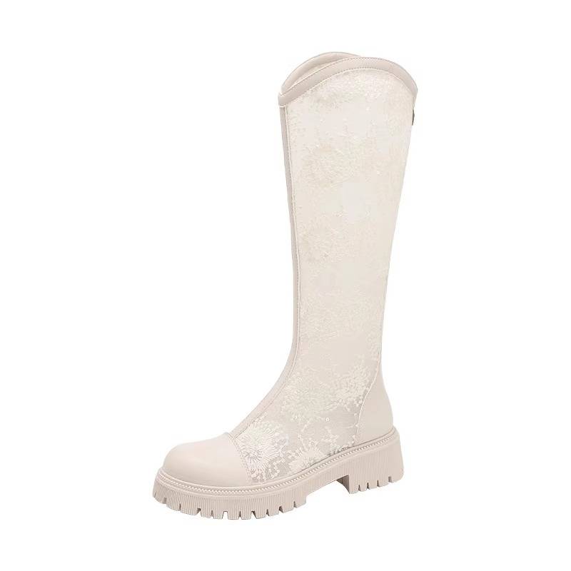Guidi Fame thin boots 2024 new summer hollow boot white boots white boots children lace cold boots