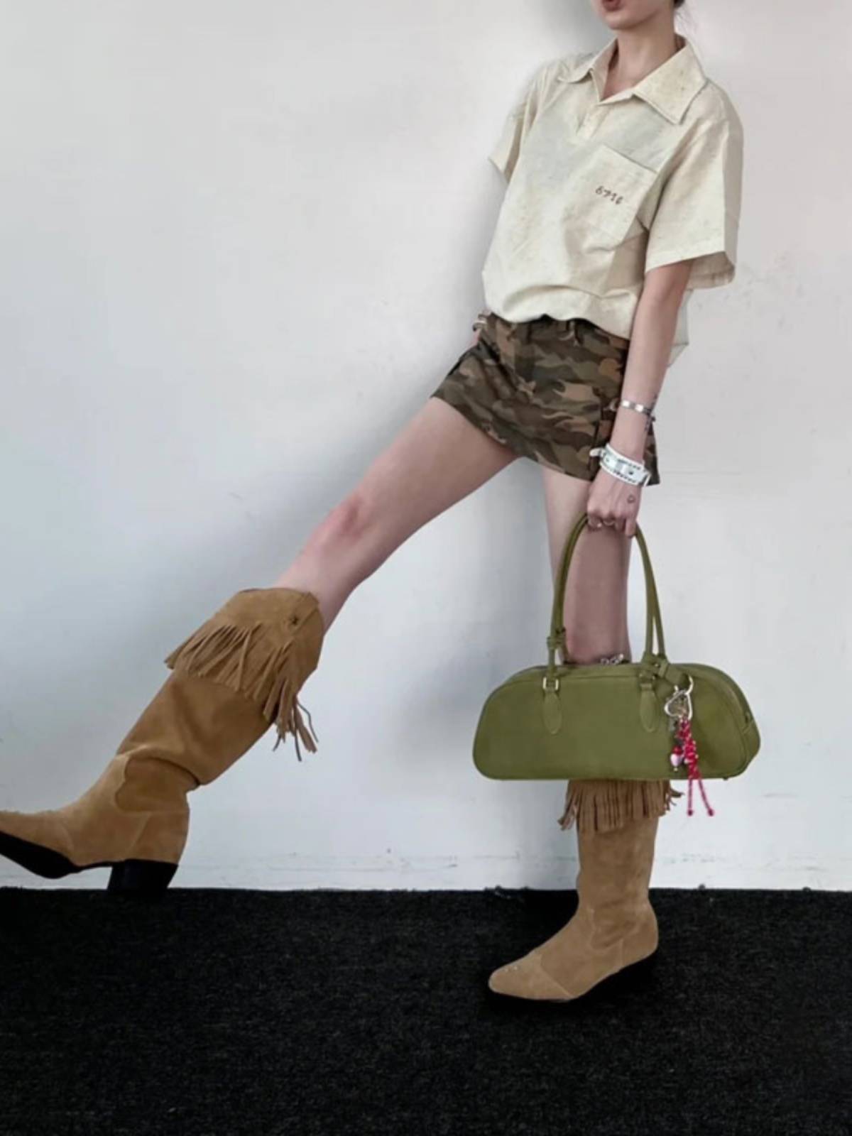 long-bone boots, new 2024, wrinkled boots, retrospected, red-maided-slashed, western cowboy boots