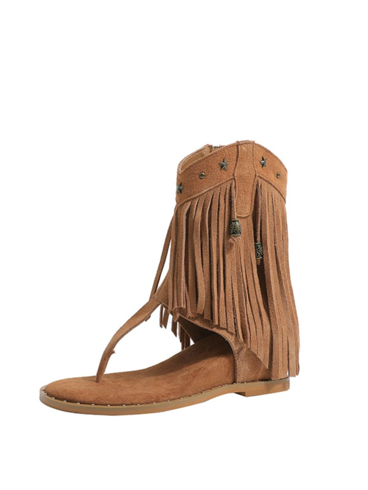 All -leather ~ Roman Holiday Heavy Industry Riveting Plus -Suspu Female 2024 New Inner Inner Inner increased high -toe toe pinching sandals