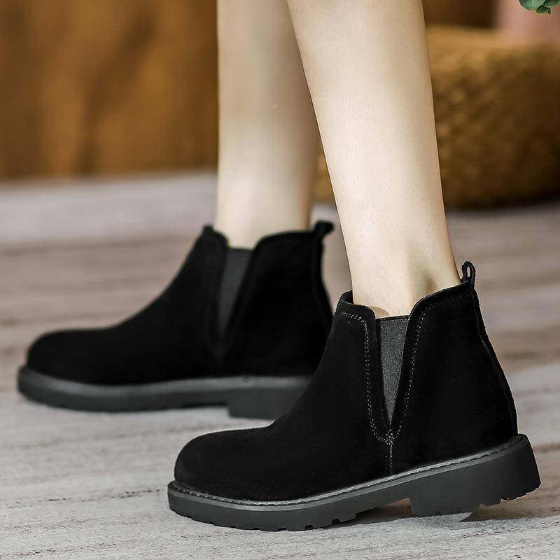 New 202 Ying 2 Spring and Autumn New Chelsea Boots Pine Boots Women's Lun Wind Boot Boots Ding Fruits Flusted Leather Boots