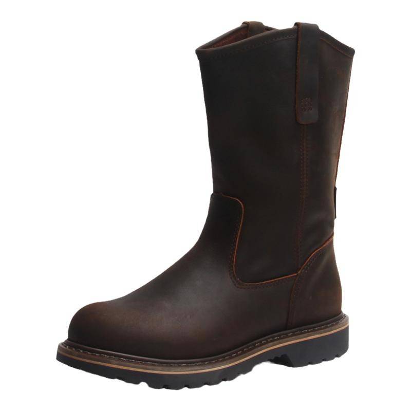 American retro solid -differentiated cowhide Martin boots men's outdoor leisure engineer long tube worker boot boots female
