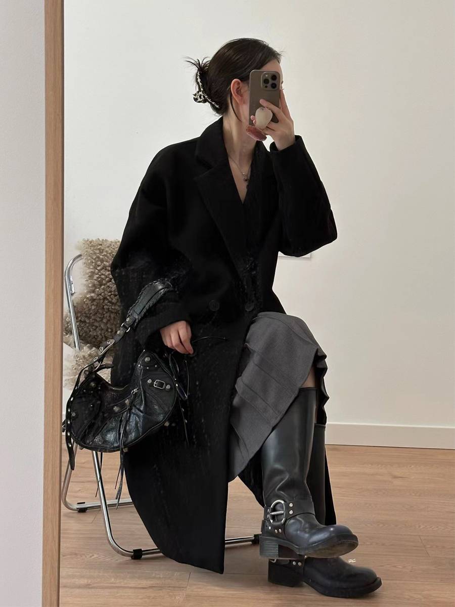 Internet celebrity 2024 spring and autumn new rough heal can't heal, knee long boots female British style Martin boots retro knight denim boots