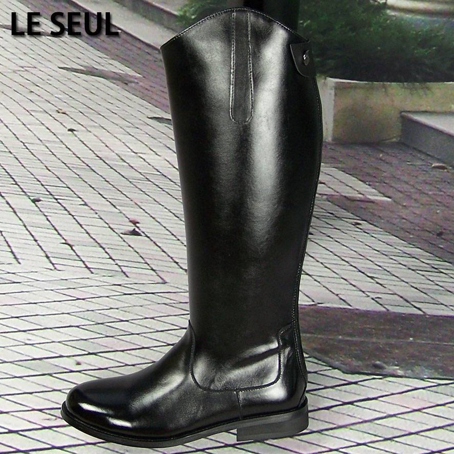 Men's boots high cylinder riding leather cowhide, honor guard guard, male long knights, equestrian leather British autumn zipper boots
