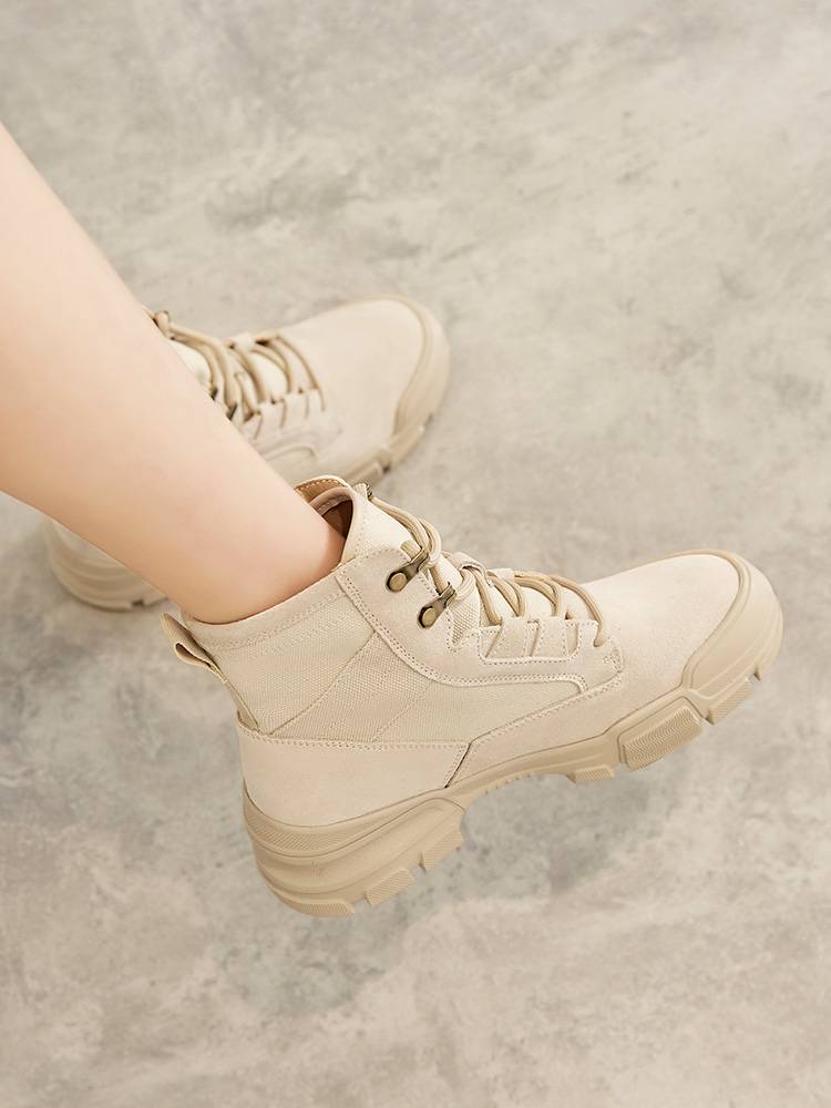 Thick -bottom canvas Martin Boots Female Summer Thin 2024 New British Wind Wind Mountaineering Desert Boots Child Boots