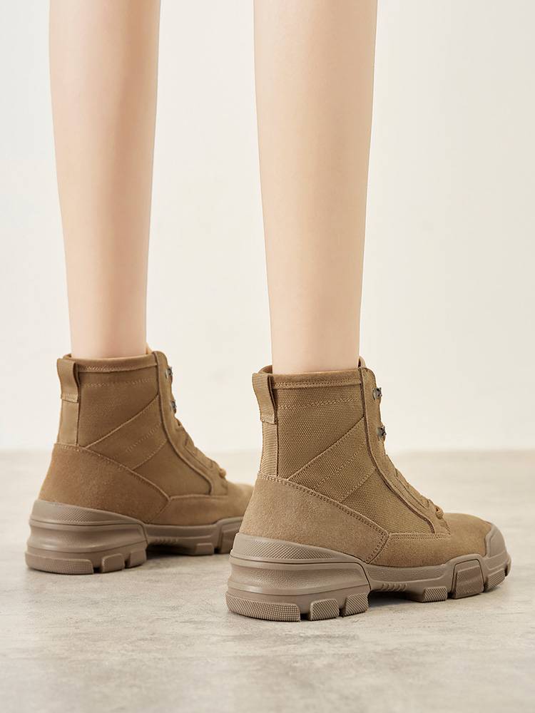 Thick -bottom canvas Martin Boots Female Summer Thin 2024 New British Wind Wind Mountaineering Desert Boots Child Boots