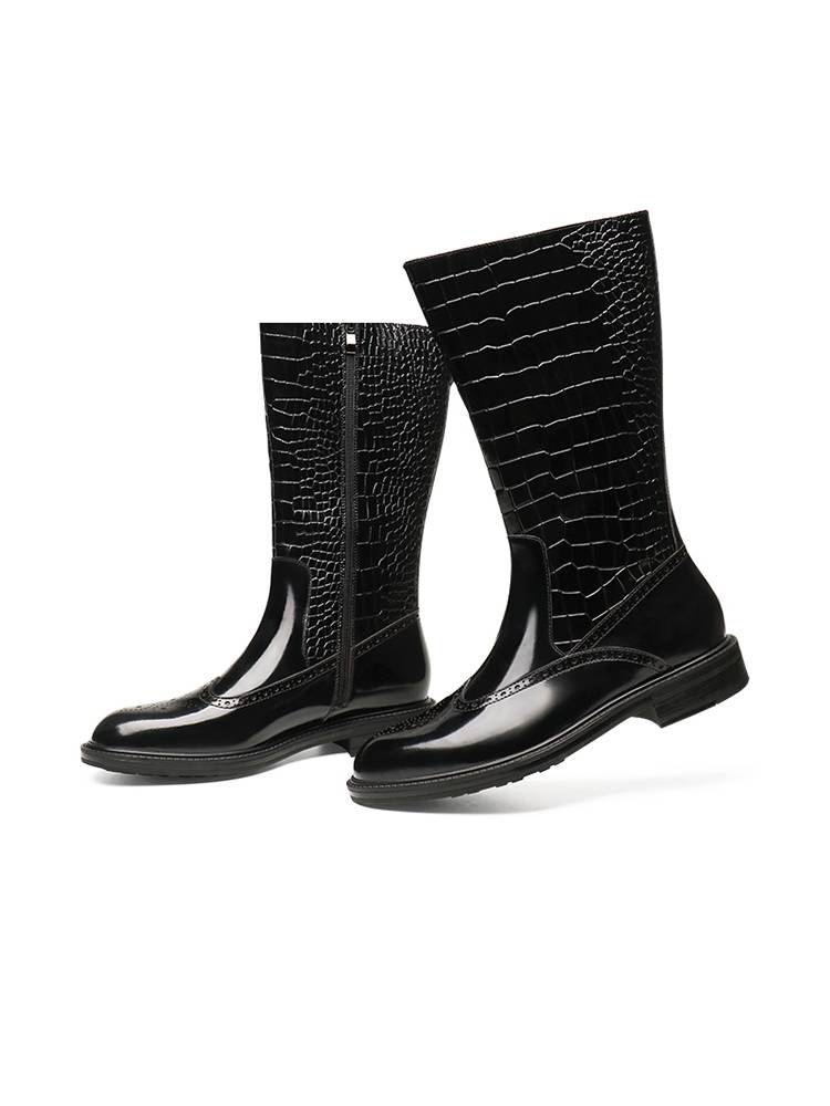 Winter new high boots men's British Martin Martin boots men's boots leather long boots, ritual boots, leather boots, knights, rofty boots