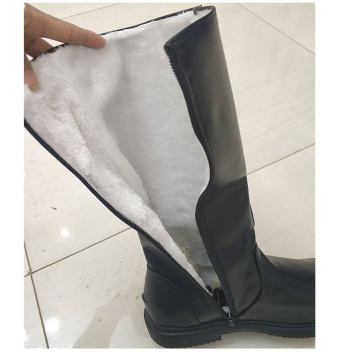 Men and women's leather boots men's shoes COSPLAY Anime Game Cycling Boots Boot Boots Martin Boots Add Cotton