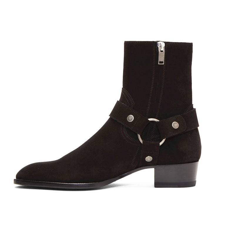 Chelsea boots leather western denim boots Martin boots in the Korean version of the trend boots in the tide boots high street men's boots