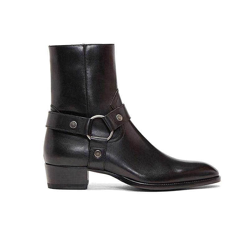 Chelsea boots leather western denim boots Martin boots in the Korean version of the trend boots in the tide boots high street men's boots