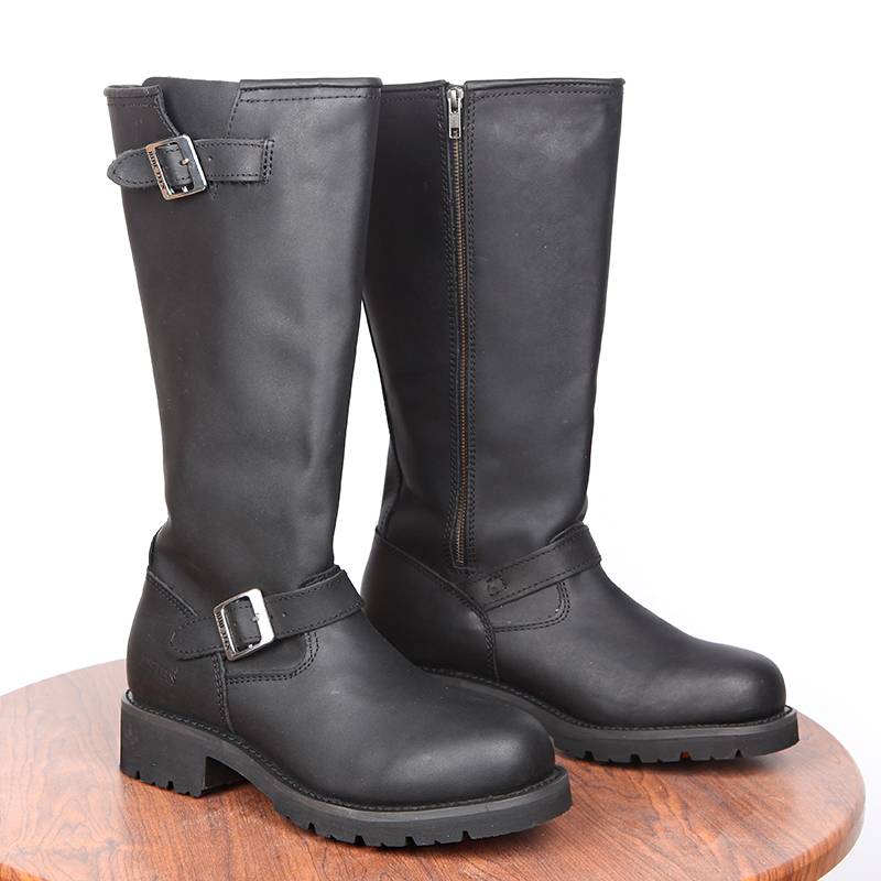 Winter zipper over -the -knee high boots horse -top men's high -top boot men's leather boots in British long tube Martin boots