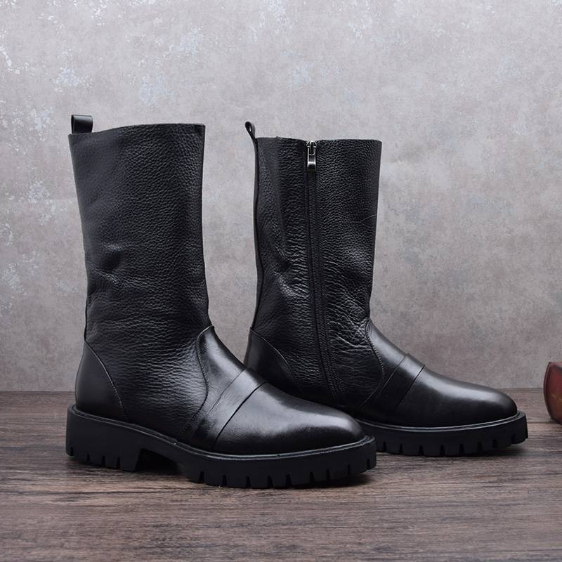 Four Seasons Men's President Gao Shuai Skinth Boots Martin Boots Powder Poor Powers Inner Mongolia Boots Tube Tube Boots Tibetan Putting on Men's Boots