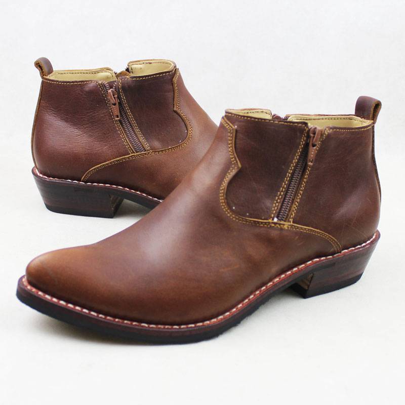 TB864K manufacturer Direct selling solo5 leather handmade pointed pointed head western denim boots horse boots Martin boots men's short boots