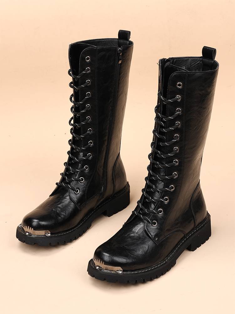 Men's boots tall Martin boots riding ride boots equestrian horse boots casual denim boots stage performance leather boots youth