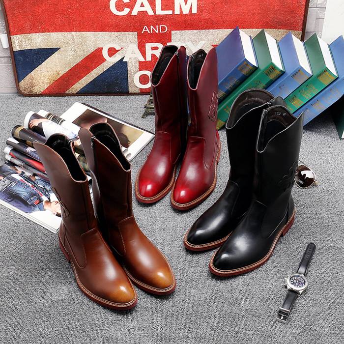 Korean Mongol Boots Recreational Boots Moose Boots Man's Boots Martin's Boots Long Boots Man's Boots Raised High Boots in Point Point