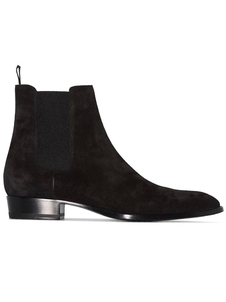 Chelsea boots men's short boots leather pointed in European and American summer chelsea boot high street British Martin boots men's tide