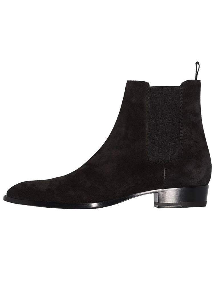 Chelsea boots men's short boots leather pointed in European and American summer chelsea boot high street British Martin boots men's tide