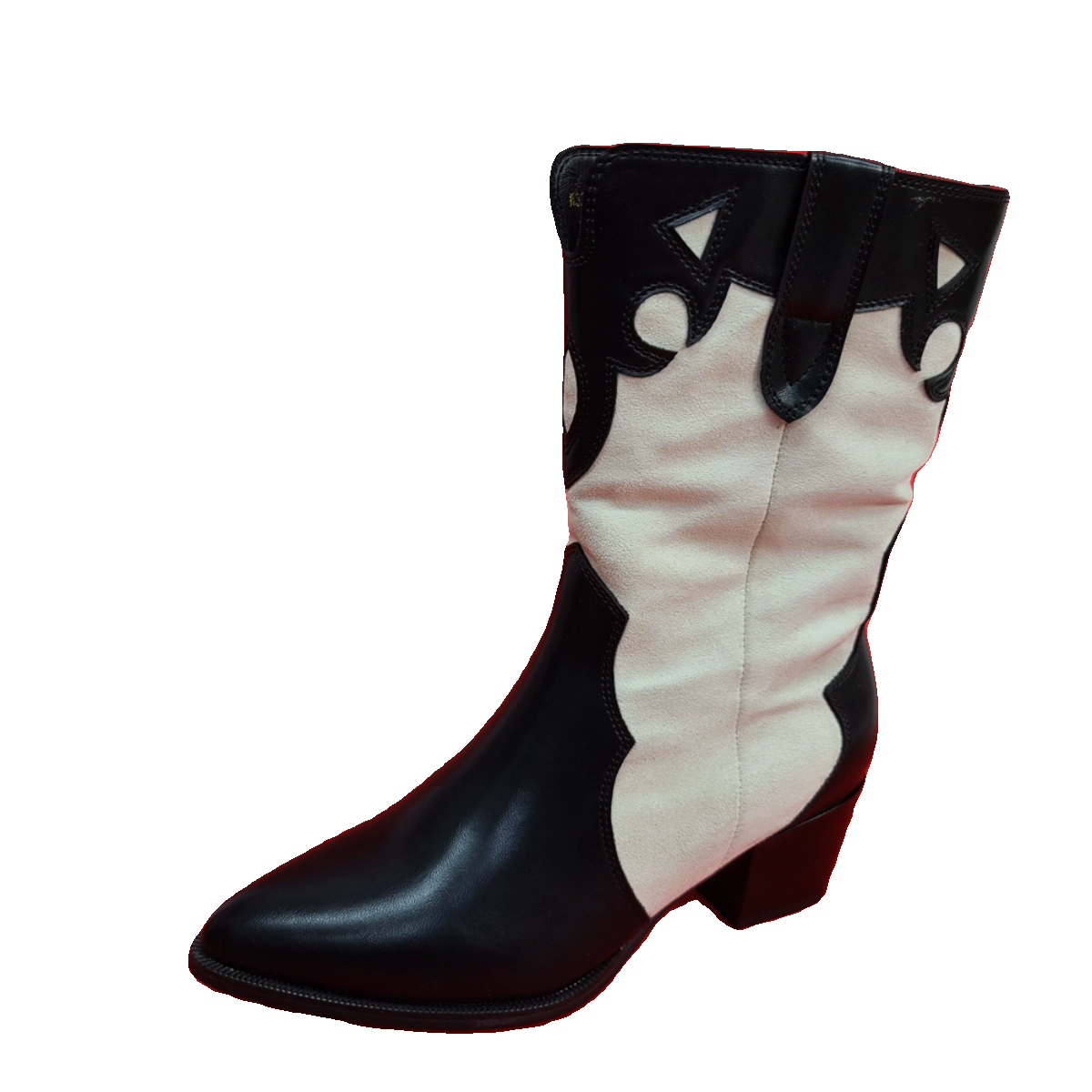 Broken code clearance leather women's shoe pointed rough and western denim boots female retro color -colored sleeve knight Martin short boots