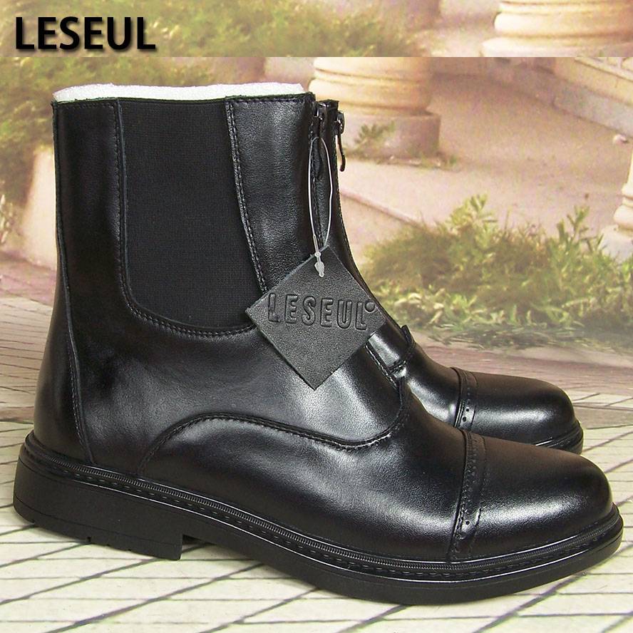 Leseul boots men's quality horse boots ride -ride ride -ride boots cowhide breathable short boots leather motorcycle boots