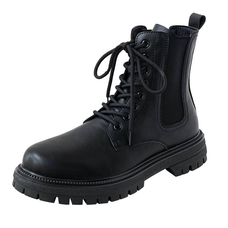 Chelsea boots men's British style INS tide high -top leather shoes black retro Martin boots help work boots in autumn