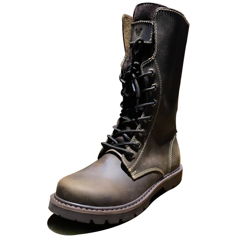 British Martin boots female leather high -top high -top high boots retro -warm -warm ride boots cotton boots thick bottom horse boots, locomotive boots