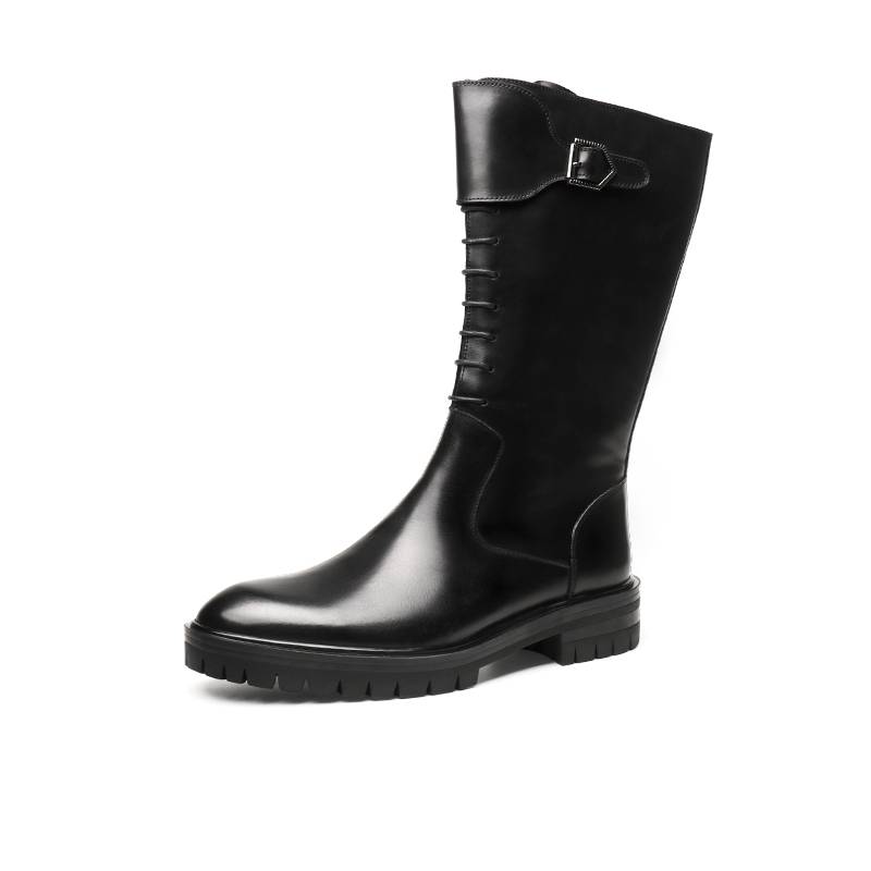 EssenceMen's high boots leader to handsome leather boots instrument, leather horse boots, hidden Mongolian boots Martin boots to help thick bottom