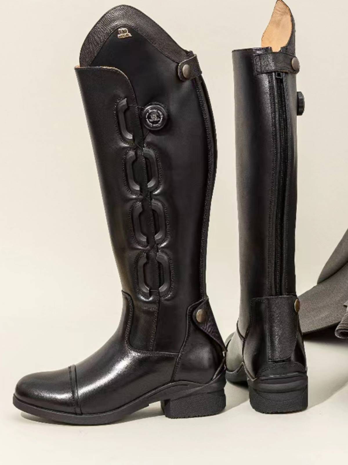 Professional riding boots head layer cowhide long boots can adjust the legs cyclical boots competition training obstacle boots riding clothes