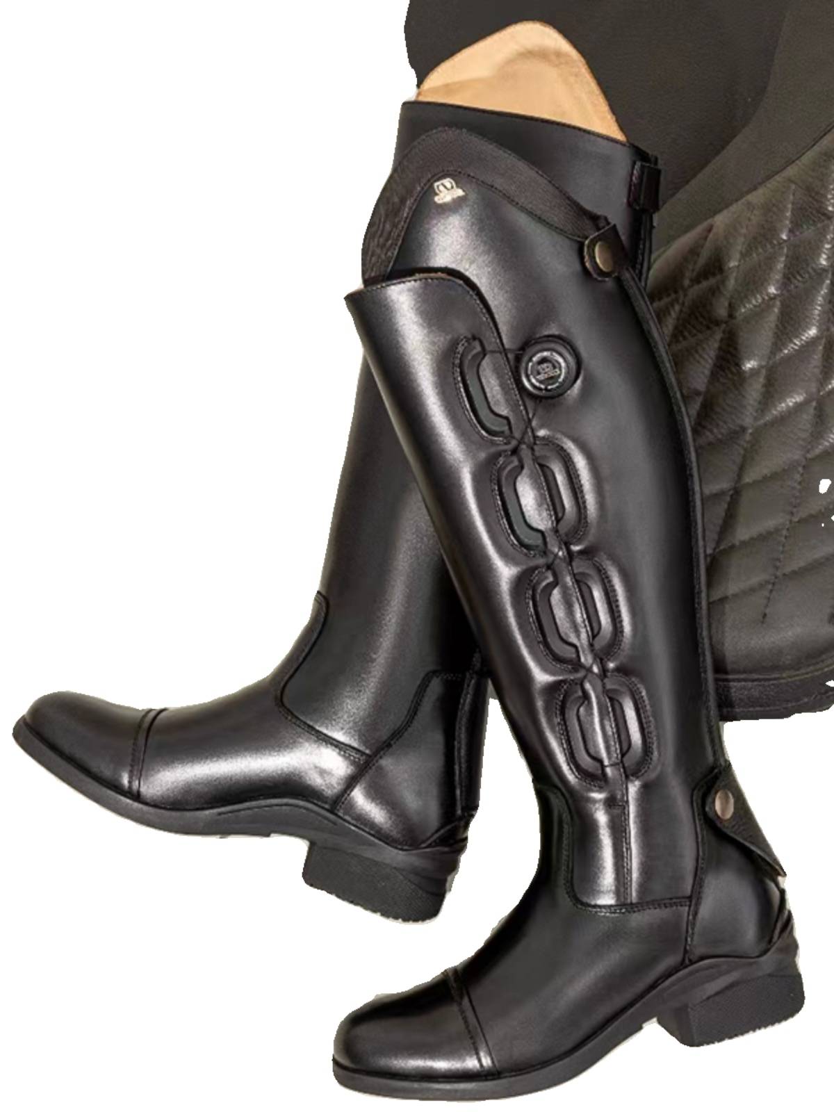 Professional riding boots head layer cowhide long boots can adjust the legs cyclical boots competition training obstacle boots riding clothes