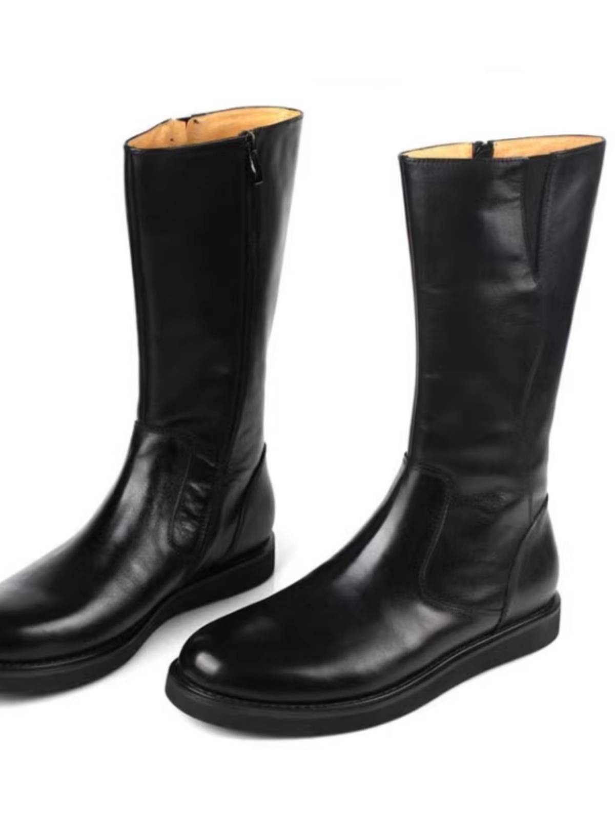Autumn and Winter Mongolian Boots British high -waisted men's boots men's equestrian boot boots boots leather cowhide plus velvet cotton boots