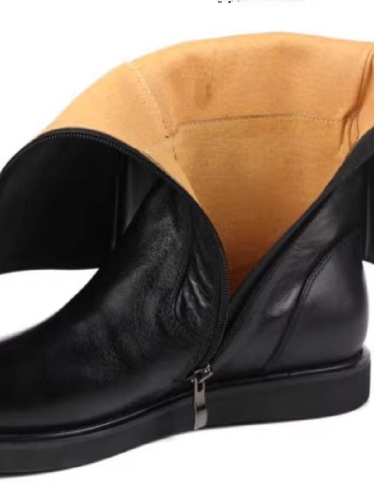 Autumn and Winter Mongolian Boots British high -waisted men's boots men's equestrian boot boots boots leather cowhide plus velvet cotton boots