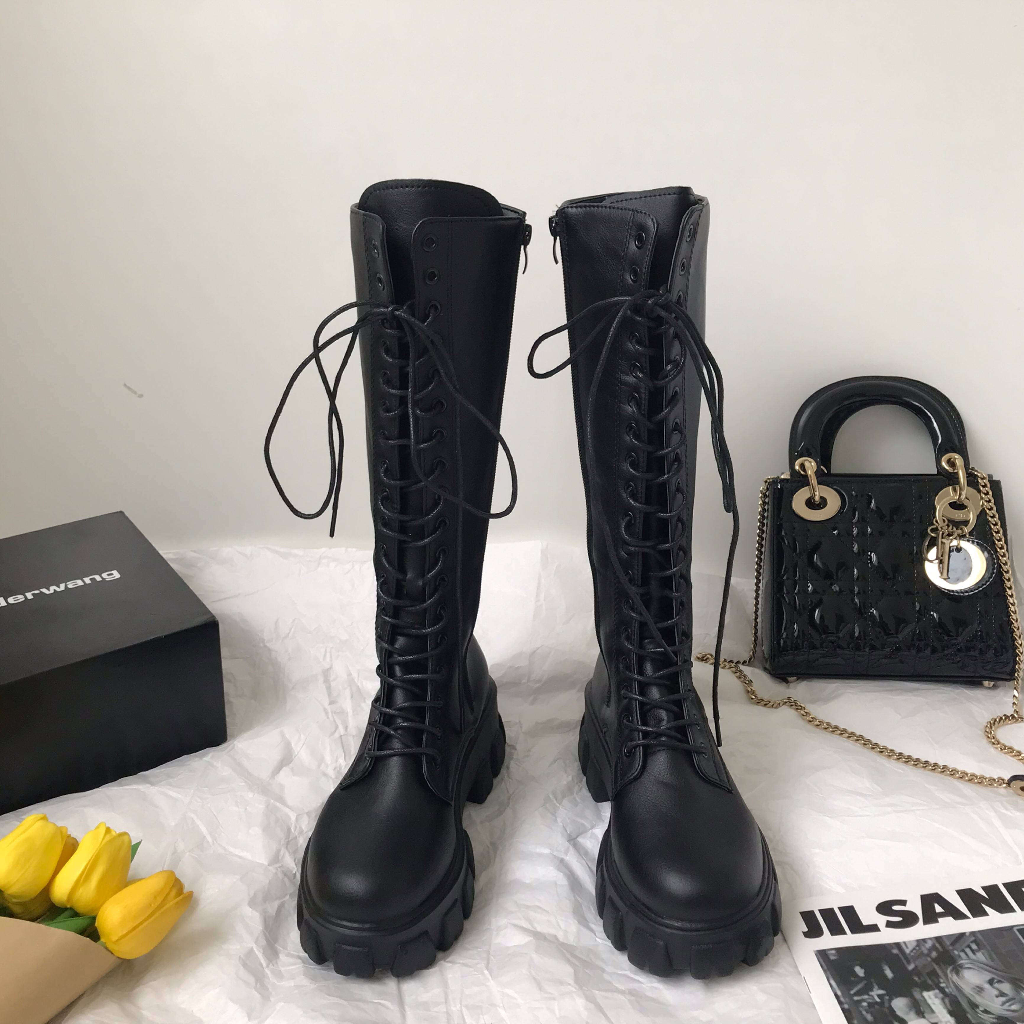 Little Sun Family Korean version of Martin Boots Female Summer Single Boots thick bottom, but knee high knight locomotive large size boots