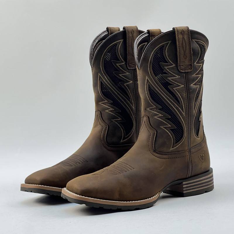 43 -yard men's boots Western denim boots Knights Boot Boots Four Seasons Breathable Leather Boots Fang Cepin thin bottom