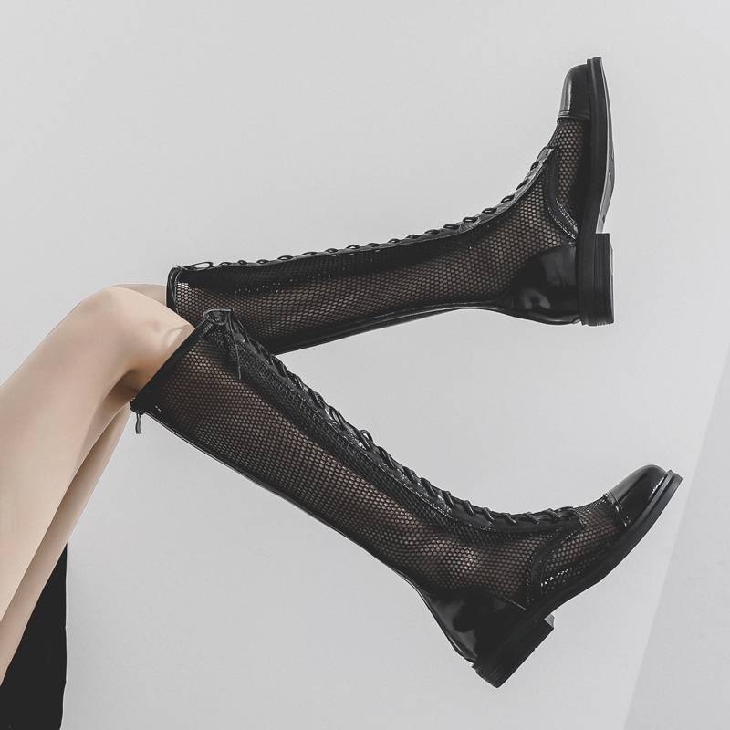 GUIDI FAME Summer Martin Boot Women's Internal Gels Gift Boot 2024 New Garfrained Flat Flat High Boots