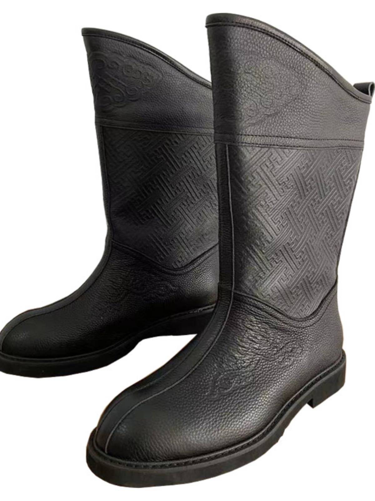 Mongol pure-skin-tweet male boots