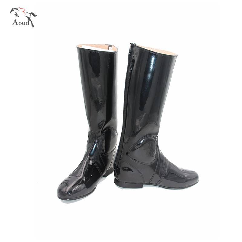 Patent leather professional speed racing equestrian racing racing racing race boots boots riding ride boots men's and women's same models in the west